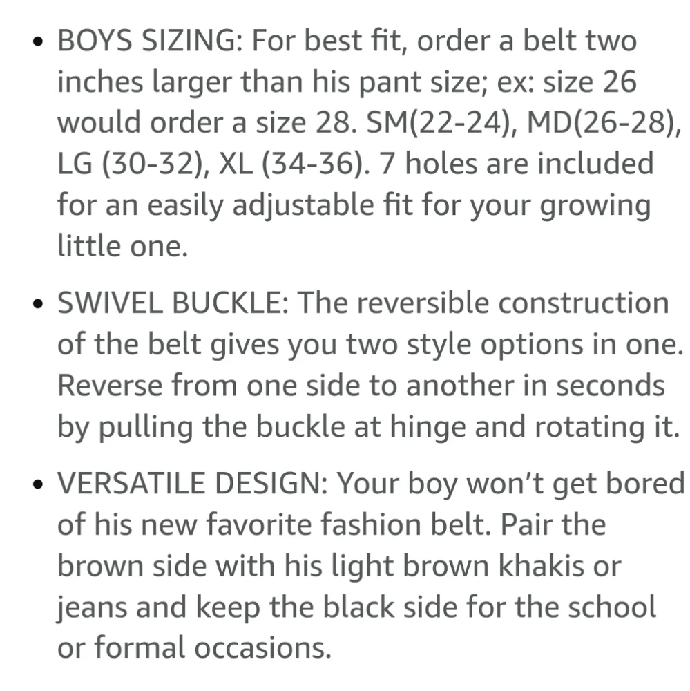 NWT Boy's Tommy Hilfiger Reversible Leather Belt
